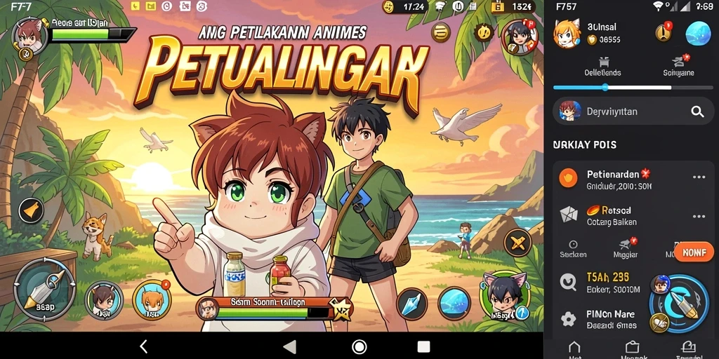 Screenshot gameplay F7F7 menampilkan aksi seru dan karakter anime yang menawan.
