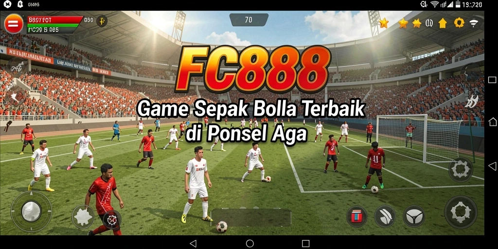 Tangkapan layar FC888 menampilkan aksi pemain di lapangan sepak bola.