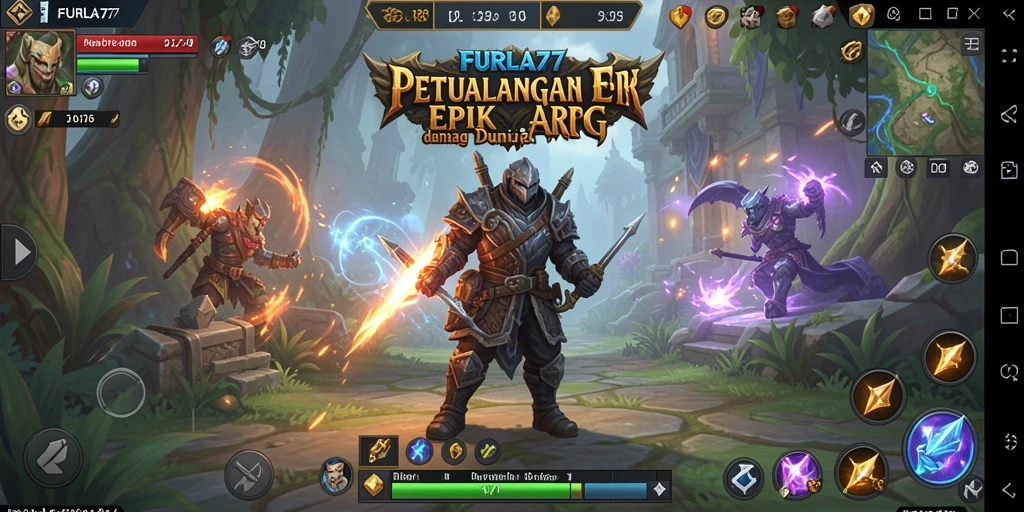 Tampilan epik dari gameplay ARPG FURLA77 yang mendebarkan.