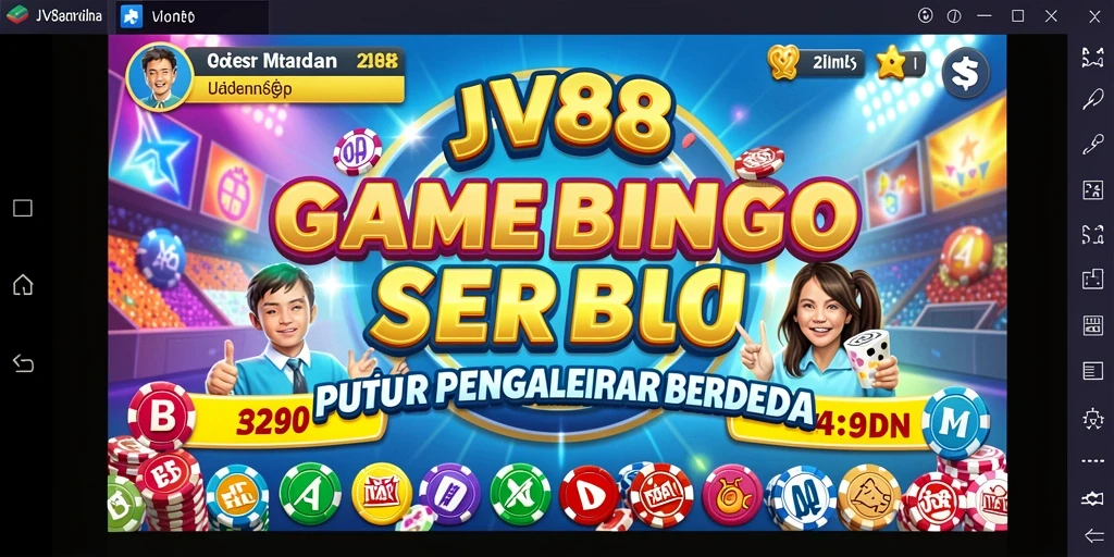 Screenshot gameplay Bingo di JV88 dengan pemain yang antusias.
