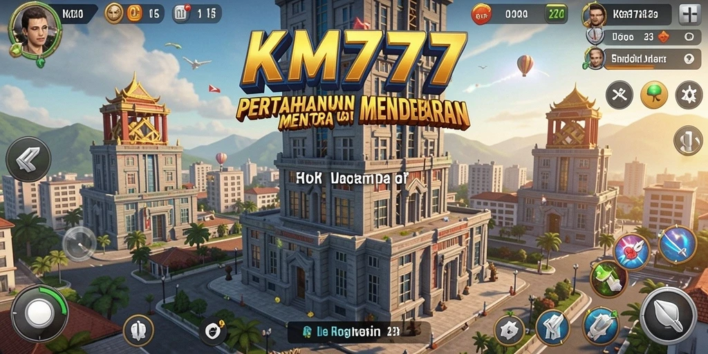 Screenshot gameplay menunjukkan momen seru Tower Defense dalam KM777.