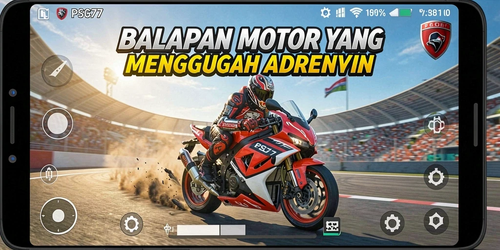 Tampilan menegangkan dari balapan motor dalam PSG77.