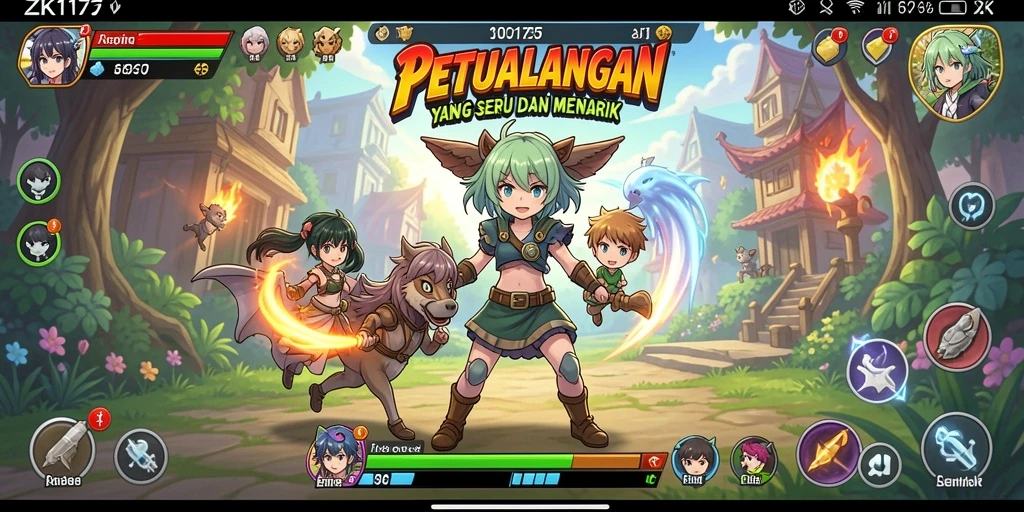 Screenshot gameplay ZK1177 menampilkan momen aksi seru dengan karakter anime.