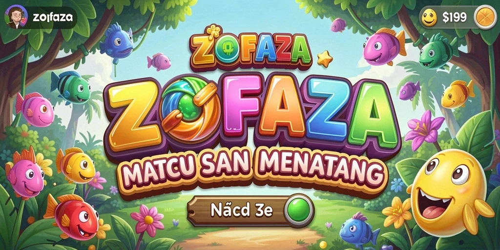 Screenshot utama ZOFAZA menampilkan gameplay seru dan warna-warni.